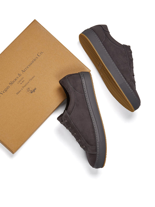 Vegan Suede Sneakers in Dark Blue Vegan Suede