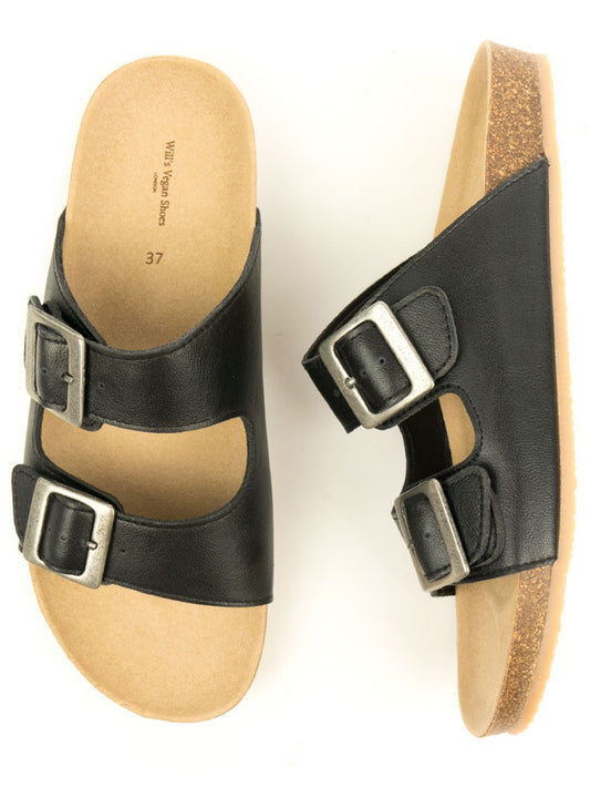 Two Strap Footbed Sandals in Chestnut