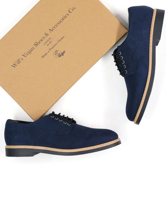 Signature Derbys in Grey Vegan Suede