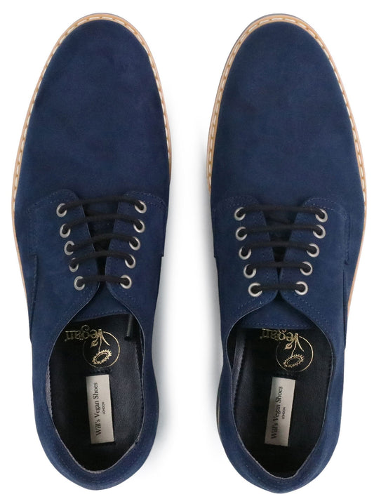 Signature Derbys in Grey Vegan Suede