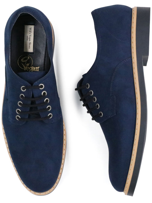 Signature Derbys in Grey Vegan Suede