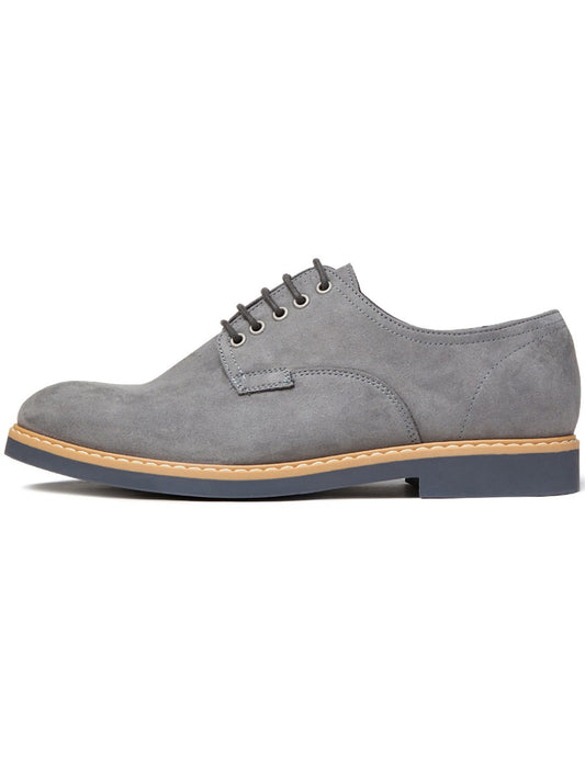 Signature Derbys in Grey Vegan Suede