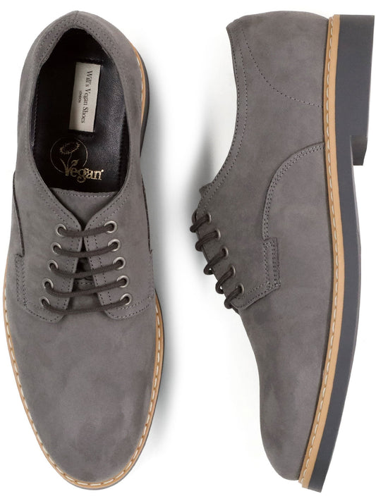 Signature Derbys in Grey Vegan Suede