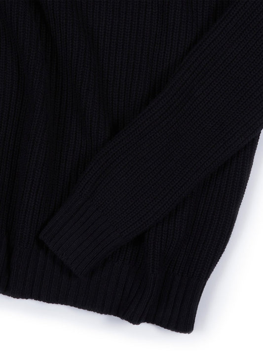 Recycled Slouch Turtleneck in Black Knit