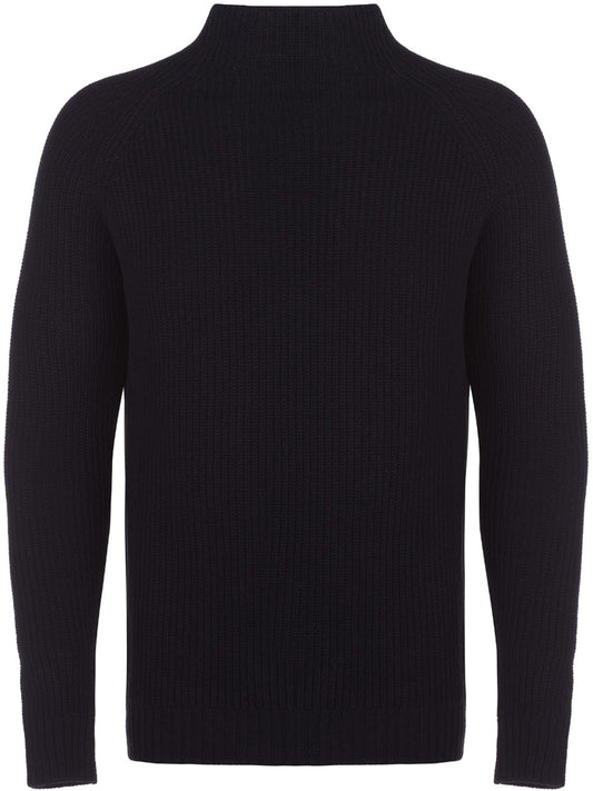 Recycled Slouch Turtleneck in Black Knit