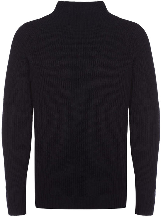 Recycled Slouch Turtleneck in Black Knit