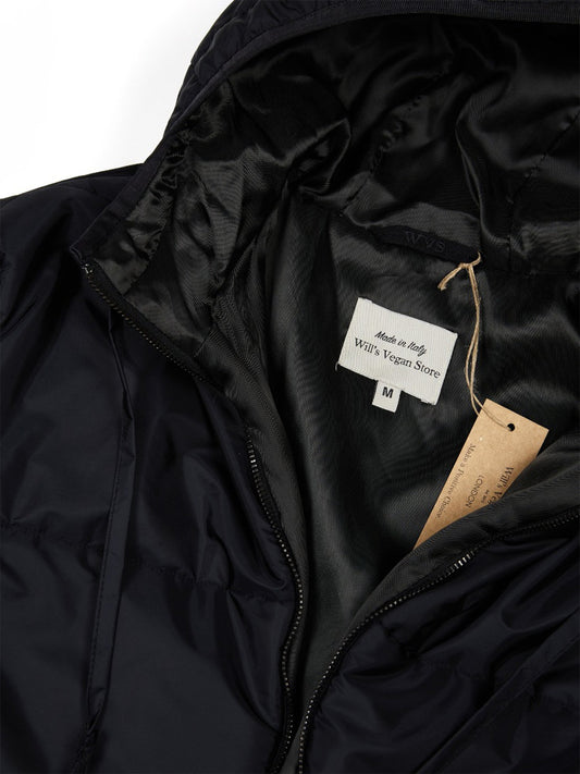 Recycled Hooded Puffer in Black