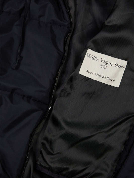 Recycled Hooded Puffer in Black