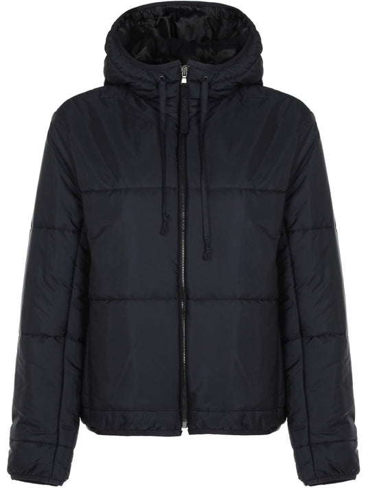 Recycled Hooded Puffer in Black