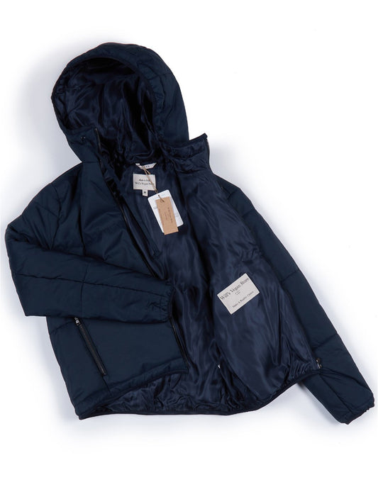 Recycled Hooded Puffer in Black