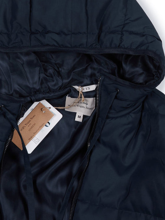 Recycled Hooded Puffer in Black