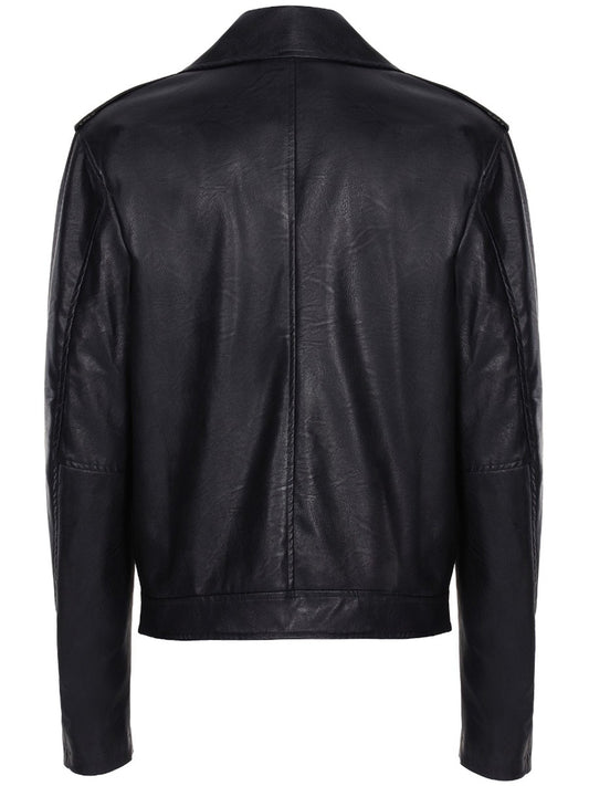 Biker Jacket in Black Vegan Leather
