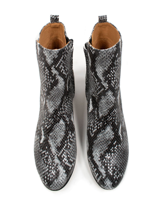 Ankle Boots in Snake Print