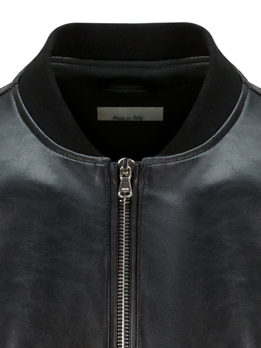 Bomber Jacket in Black Vegan Suede