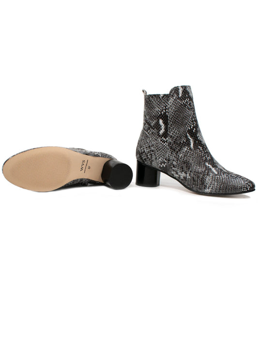 Ankle Boots in Snake Print