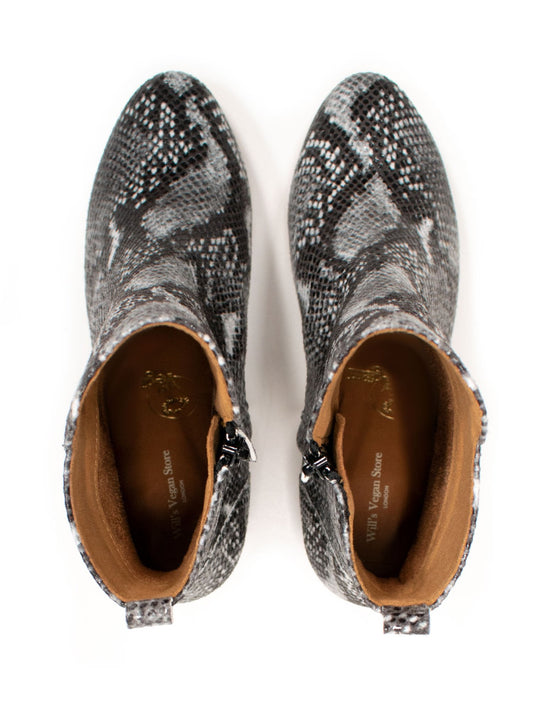 Ankle Boots in Snake Print