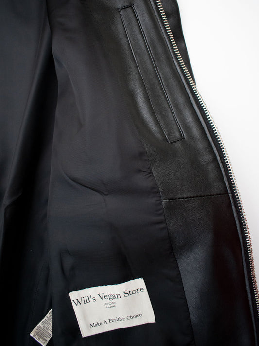 Bomber Jacket in Black Vegan Suede