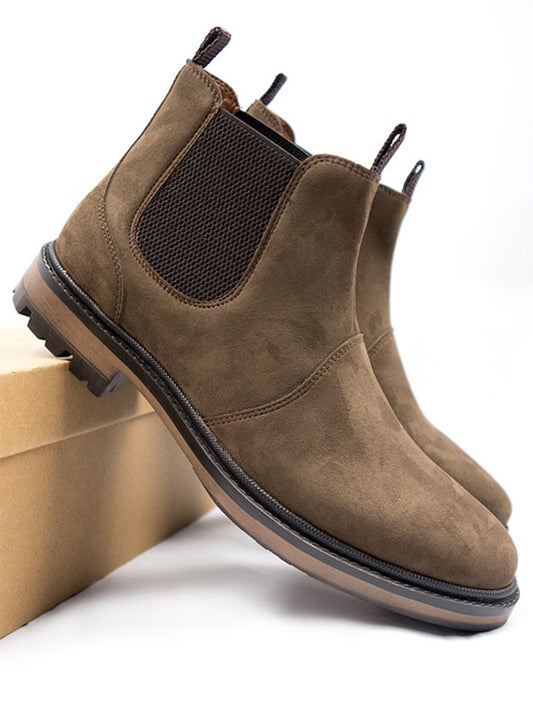 Continental Chelsea Boots in Black Vegan Suede