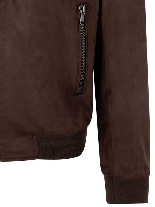 Bomber Jacket in Black Vegan Suede