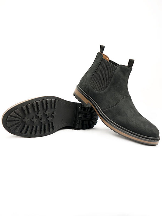 Continental Chelsea Boots in Black Vegan Suede
