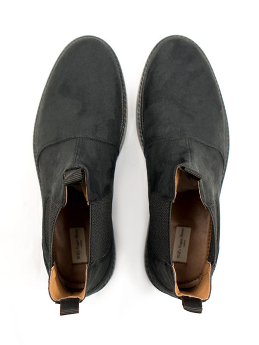 Continental Chelsea Boots in Black Vegan Suede