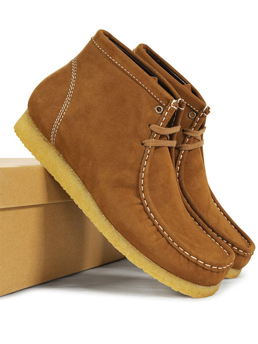 Moccasin Boots in Brown Vegan Suede