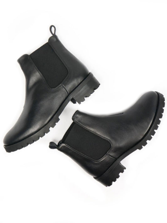 Deep Tread Chelsea Boots in Black
