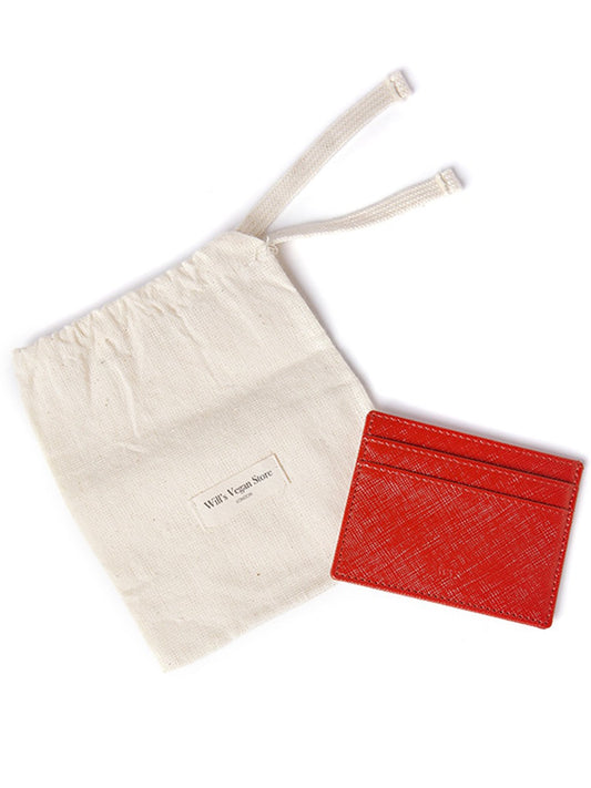 Cardholder in Red Saffiano