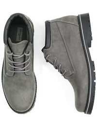 Low Dock Boots in Grey Vegan Suede