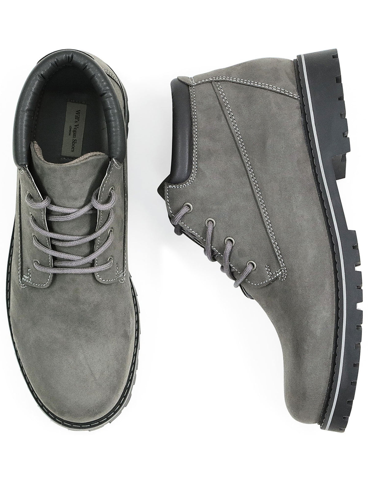 Low Dock Boots in Grey Vegan Suede