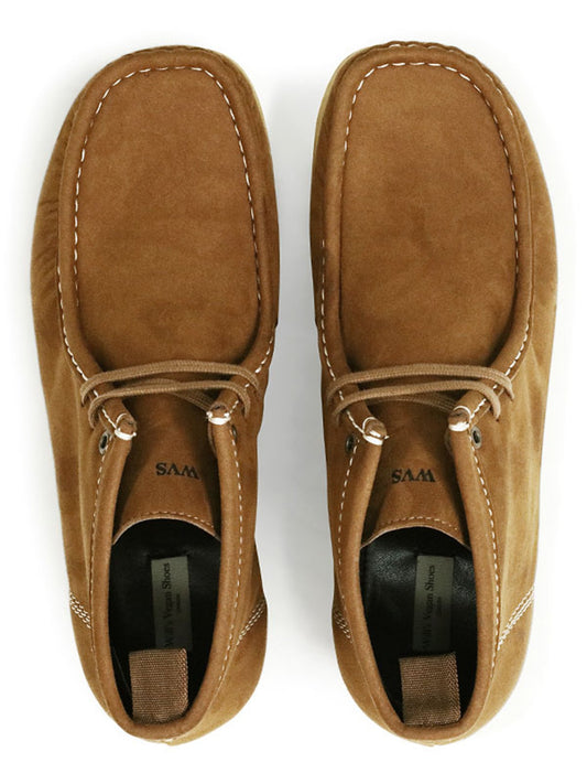 Moccasin Boots in Brown Vegan Suede