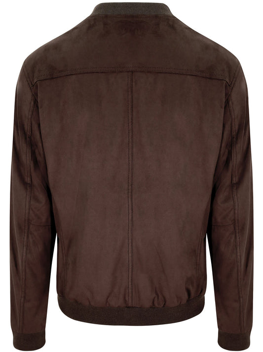 Bomber Jacket in Black Vegan Suede