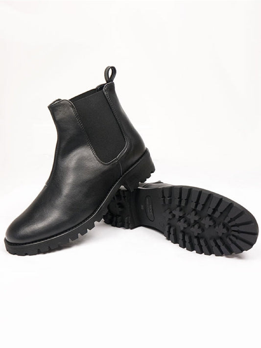Deep Tread Chelsea Boots in Black