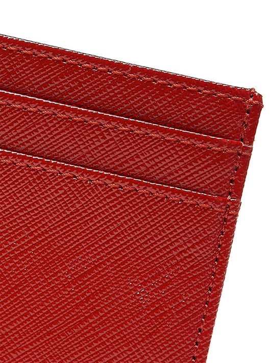 Cardholder in Red Saffiano