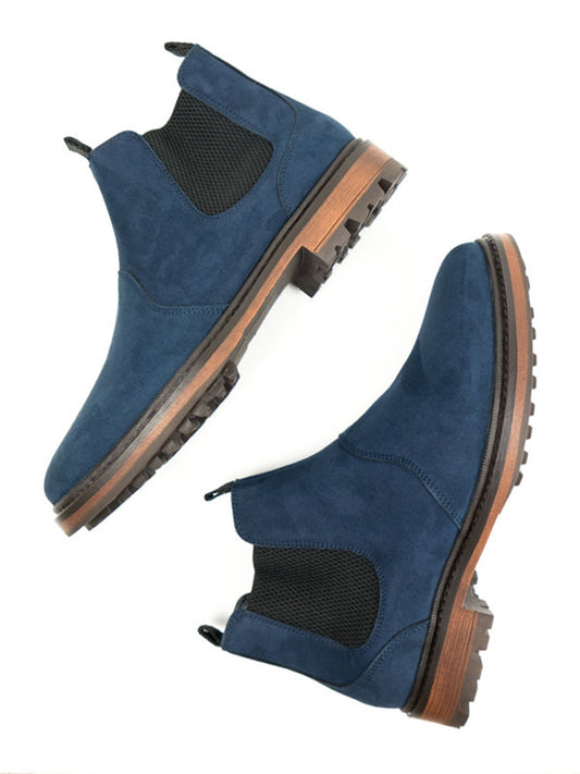 Continental Chelsea Boots in Black Vegan Suede