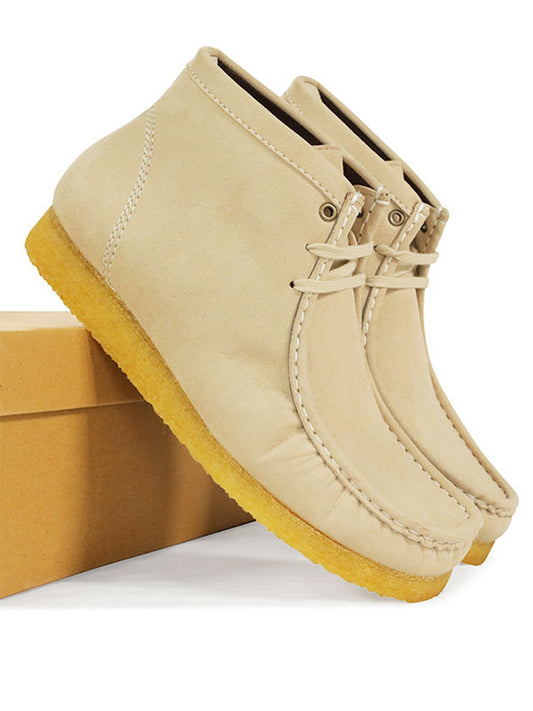 Moccasin Boots in Brown Vegan Suede