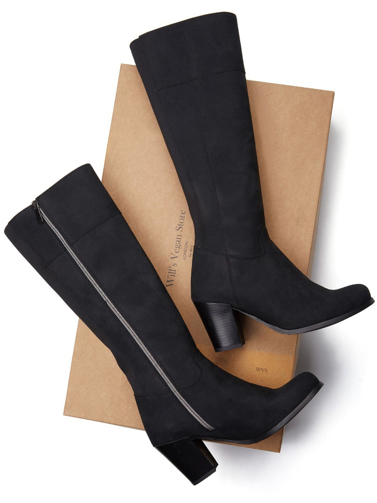 Heeled Knee High Boots, in its box