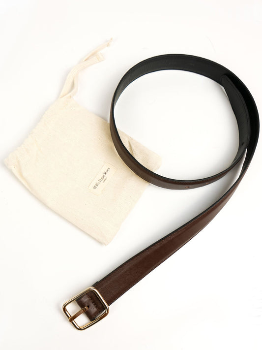 Geometric 3cm Belt in Tan