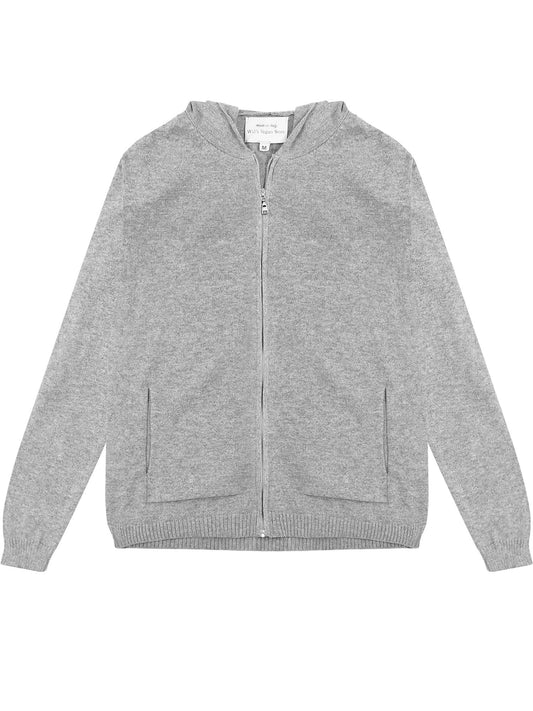 Recycled Knit Hoodie in Grey Knit