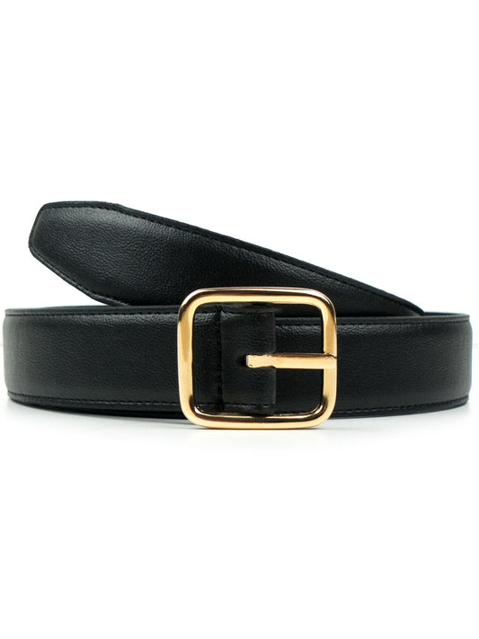 Geometric 3cm Belt in Tan