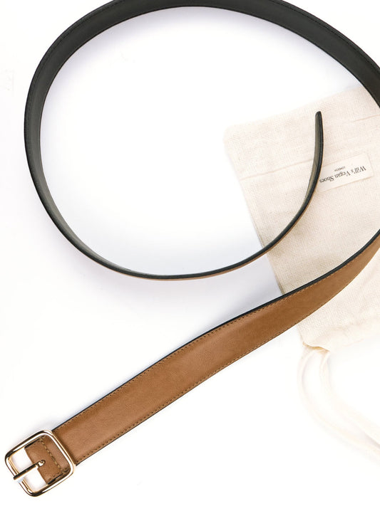 Geometric 3cm Belt in Tan