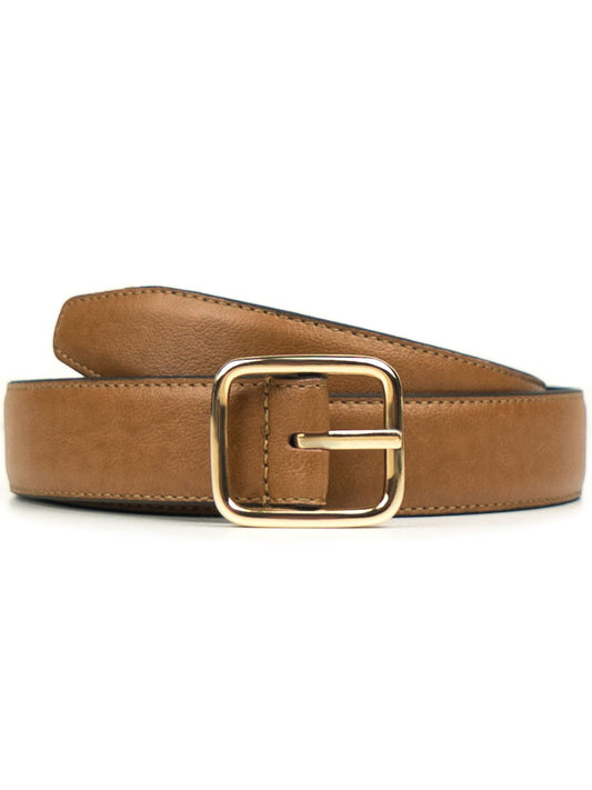 Geometric 3cm Belt in Tan