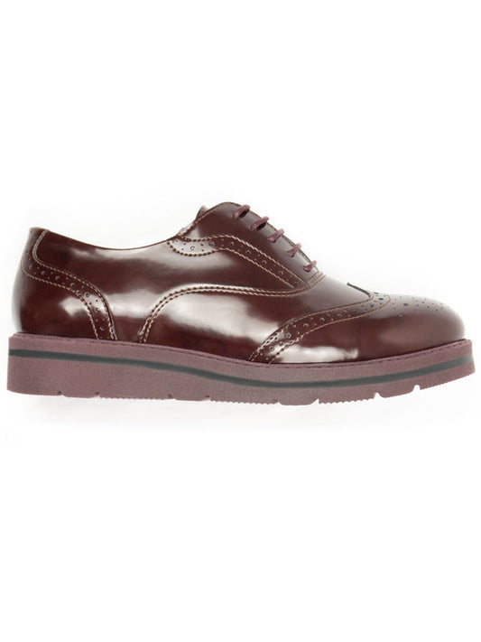Flatform Brogues in Patent Black
