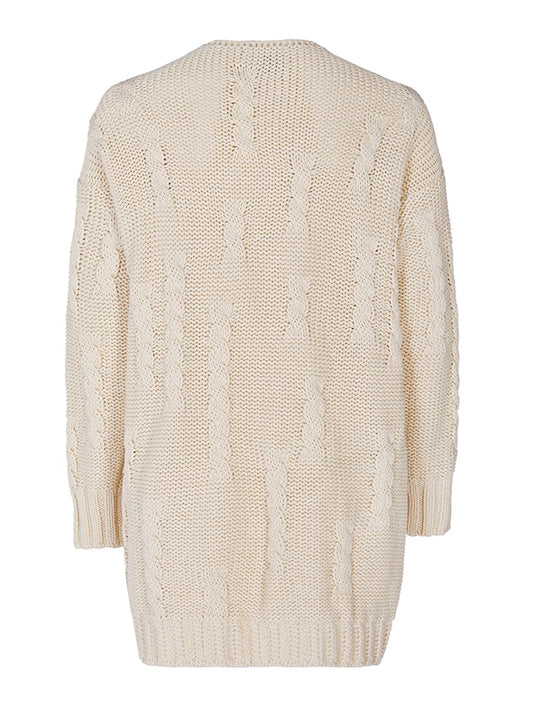 Recycled Chunky Knit Cardigan in Cream Knit