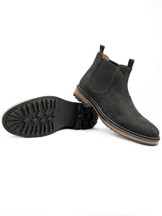 Continental Chelsea Boots in Black Vegan Suede