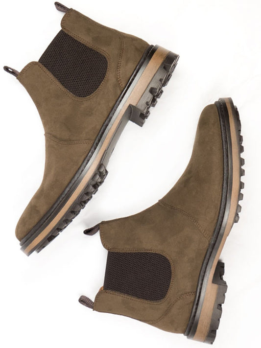 Continental Chelsea Boots in Black Vegan Suede