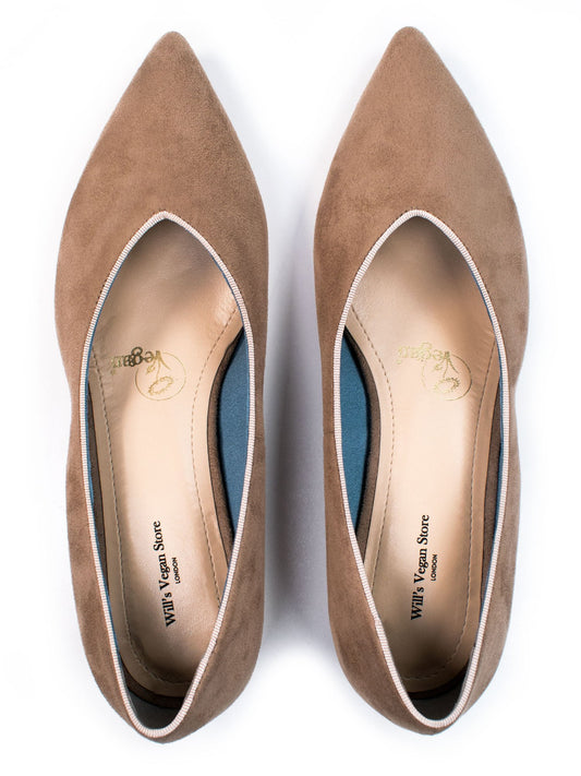 Point Flats in Pink Vegan Suede
