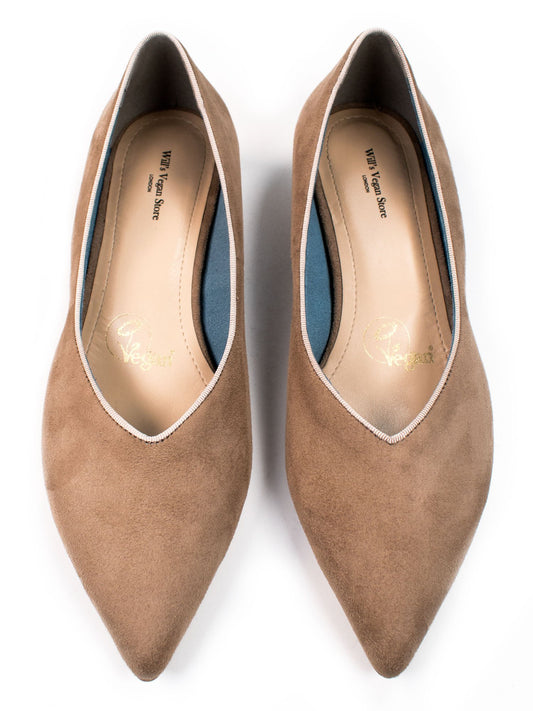 Point Flats in Pink Vegan Suede