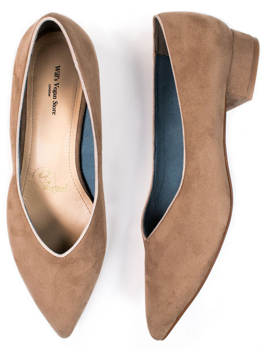 Point Flats in Pink Vegan Suede
