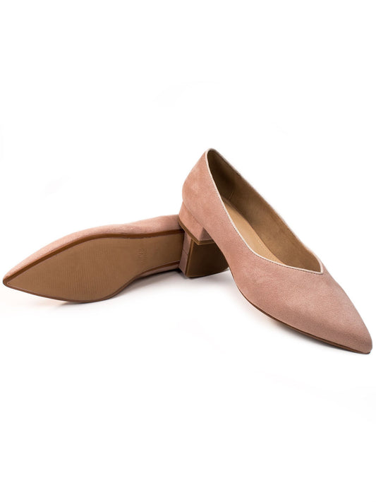 Point Flats in Pink Vegan Suede